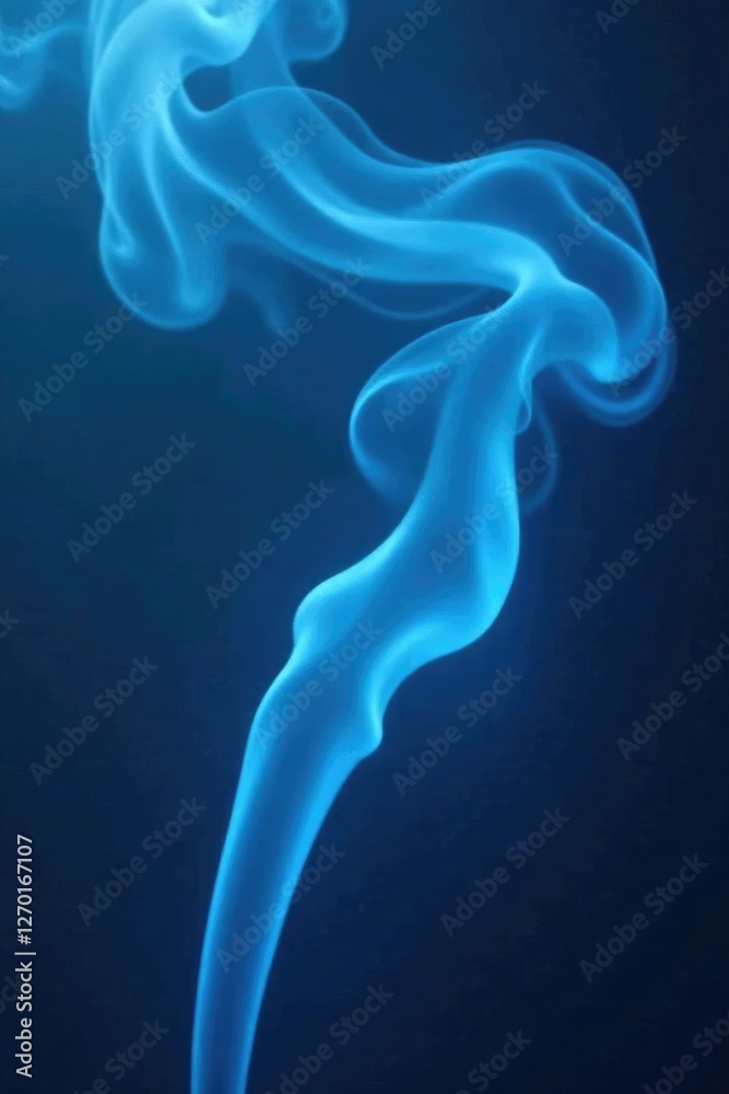 Ethereal blue smoke curls around mysterious dark void, fog, smoke, abstract art Ethereal blue smoke curls around mysterious dark void, fog, smoke, abstract art