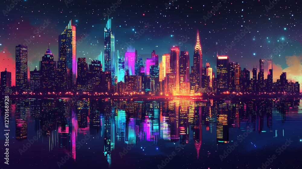 Fototapeta premium beneath starlit cityscape