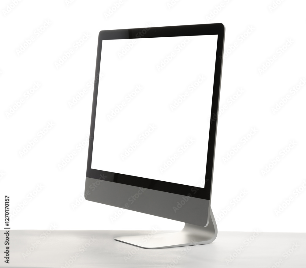 Computer monitor isolated on white. Modern technology