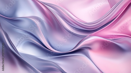 Wallpaper Mural Abstract Metallic Waves: A Mesmerizing Display of Pink and Silver Hues Torontodigital.ca
