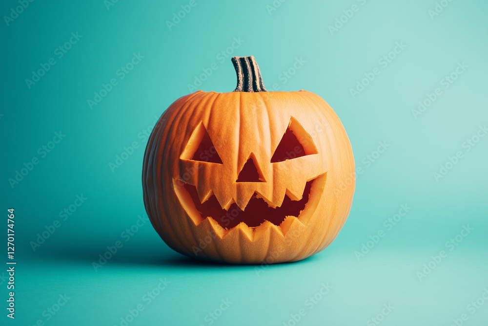 Carved Halloween jack-o-lantern pumpkin isolated Carved Halloween jack-o-lantern pumpkin isolated