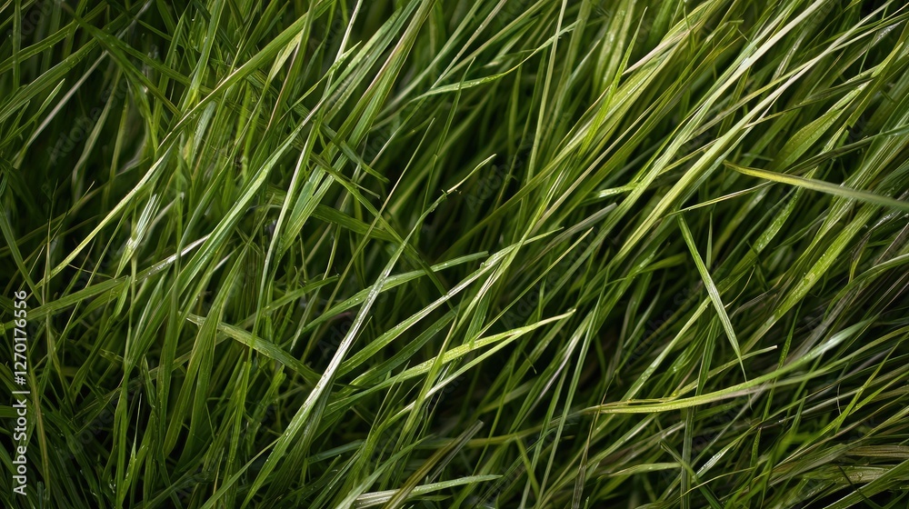 Lush green grass blades swaying gently in the breeze under a bright sunny sky Lush green grass blades swaying gently in the breeze under a bright sunny sky