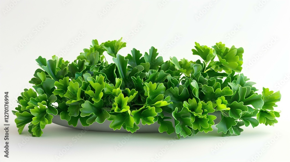 Obraz premium Lush Green Foliage in an Elongated Planter Bowl A vibrant display of healthy leaves