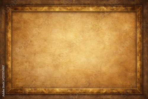 Aged Parchment with Ornate Golden Frame A Vintage Background Ideal for Elegant Designs and Classic Projects