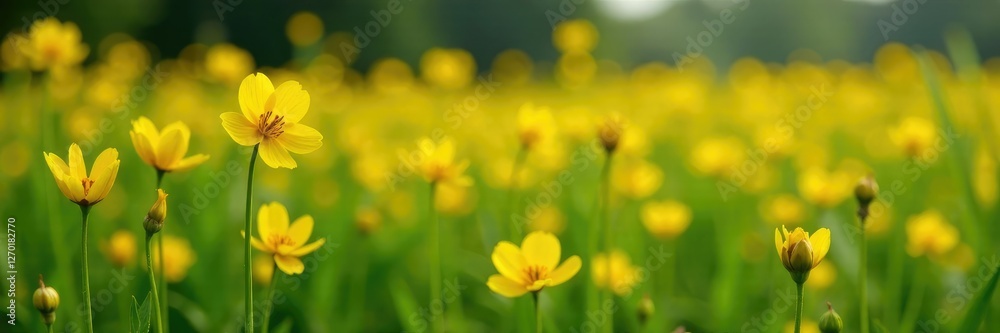 Abundant Yellow Partridge Peas Chamaecrista fasciculata in wetland meadow, botanical, yellow, nature Abundant Yellow Partridge Peas Chamaecrista fasciculata in wetland meadow, botanical, yellow, nature