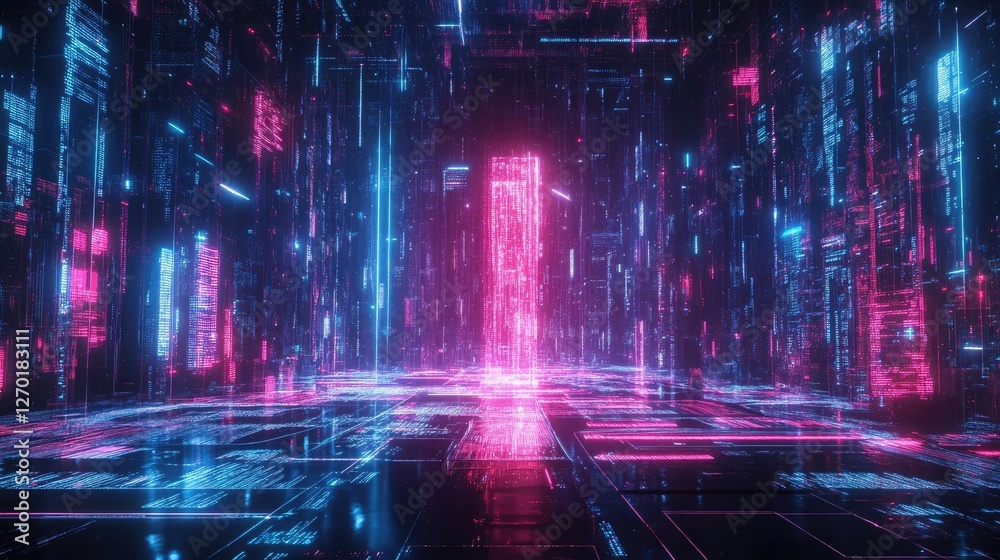 Fototapeta premium Modern Digital Network Connectivity Background with Glowing Data Streams and Neural Pathways Perfect for Technology and Innovation Concepts