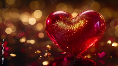 Sparkling heart shape on a festive background