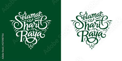 Design of the words selamat hari raya. photo