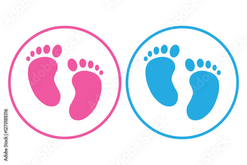 silhouette of baby feet icon over white background. vector illustration. Baby footprints icon isolated on white background. Baby feet sign. Set icons colorful. Vector Illustration.