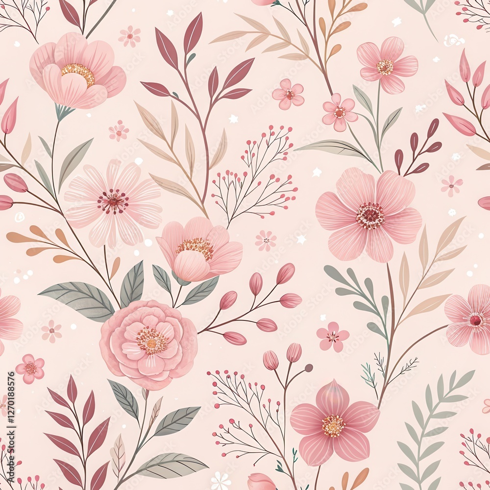 Pink Floral Seamless Pattern Pink Floral Seamless Pattern