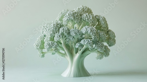 Wallpaper Mural Light Green Broccoli Tree Studio Shot Torontodigital.ca