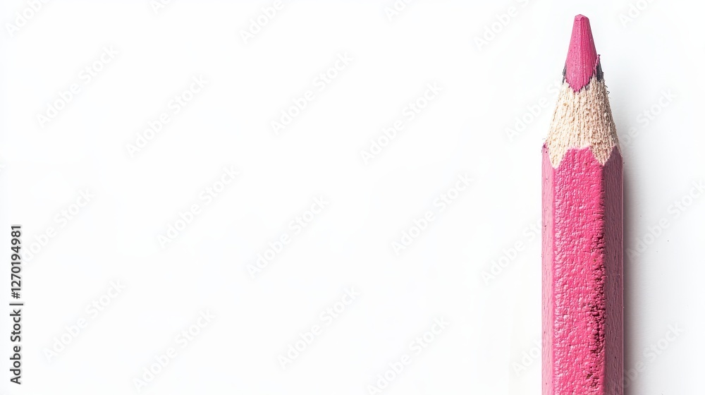 Close-up of a Sharpened Pink Pencil on White Background Close-up of a Sharpened Pink Pencil on White Background