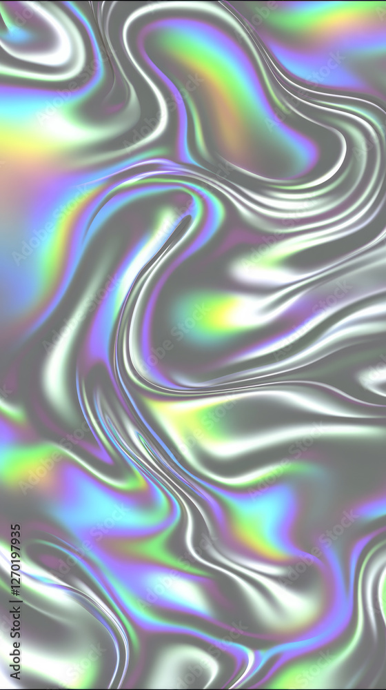 Obraz premium Colorful iridescent abstract pattern with fluid swirls