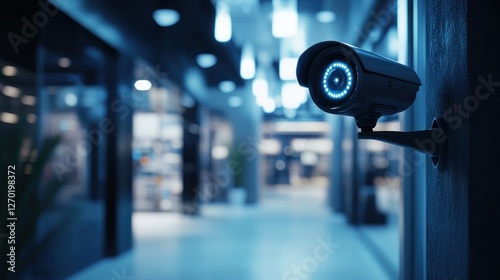 Security camera in modern shopping mall photo