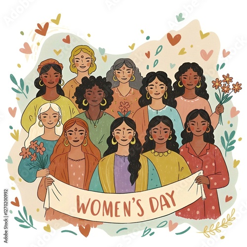 This inspiring image symbolizes female empowerment, gender equality, and the global movement for women's rights, equality on International Women’s Day. photo