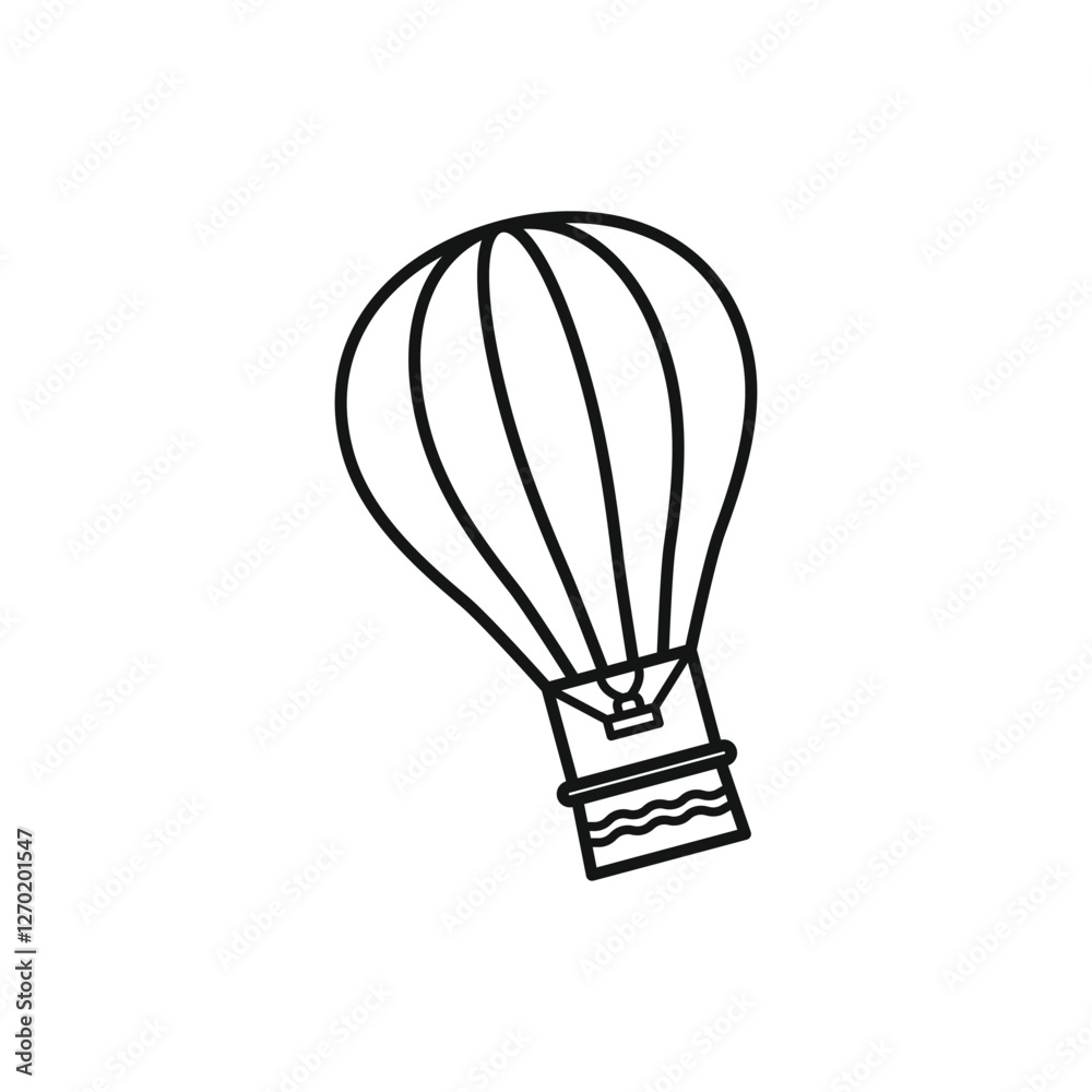 Hot air balloon simple outline illustration Hot air balloon simple outline illustration