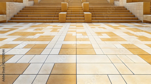 Earthy Mosaic Pattern of Warm Tiles in High-Quality Photorealistic Detail