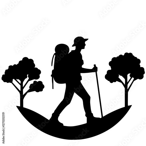 Mountain climber silhouette