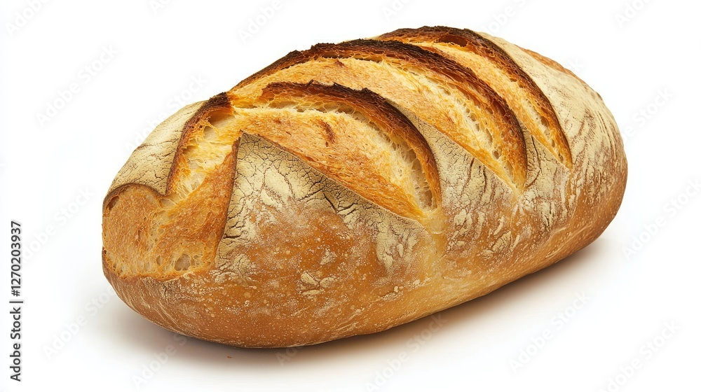 Freshly baked loaf of bread, rustic and crusty, isolated on white. Freshly baked loaf of bread, rustic and crusty, isolated on white.
