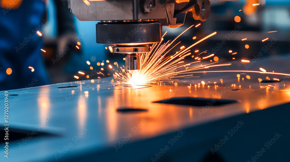 High-Precision CNC Laser Cutting Machine in Action – Industrial Manufacturing Process