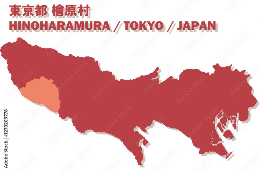 日本地図-東京都-檜原村イラスト 日本地図-東京都-檜原村イラスト