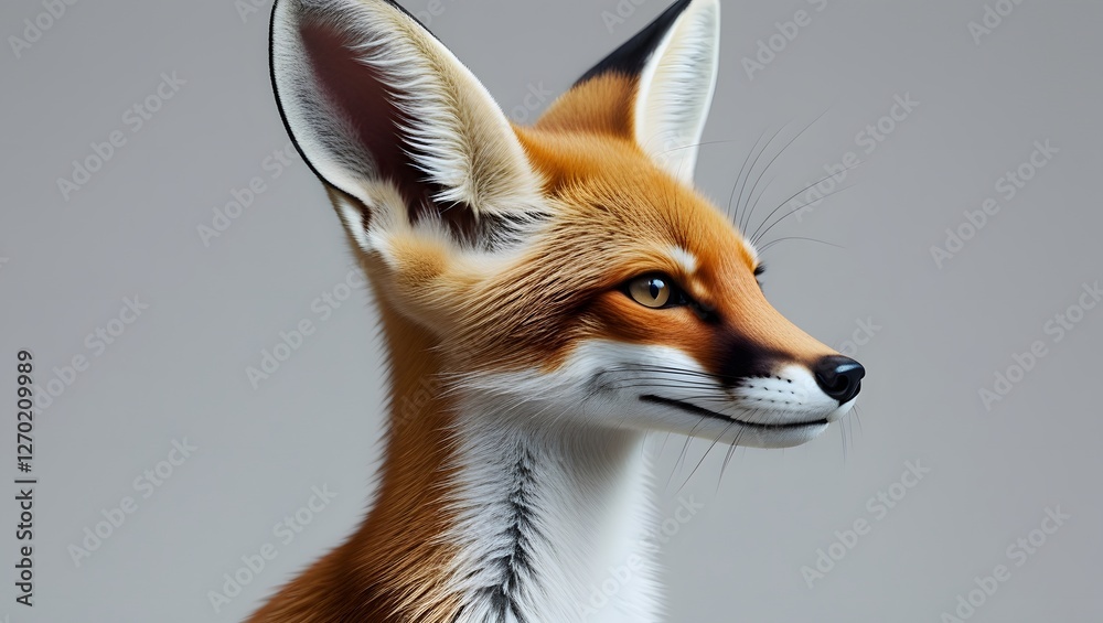 Fototapeta premium Fox Portrait Close-up with Orange Fur and Intelligent Expression