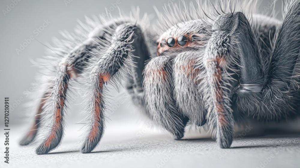 Macro Photography of a Fluffy Grey Spider Macro Photography of a Fluffy Grey Spider