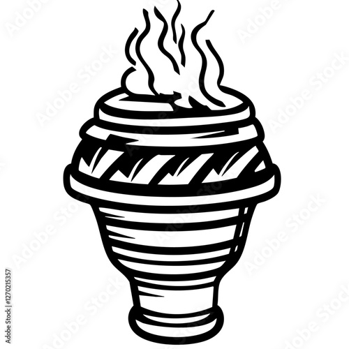 tandoori, Minimalist Food Sketches: Classic Black and White Vector Illustrations, isolated, No background