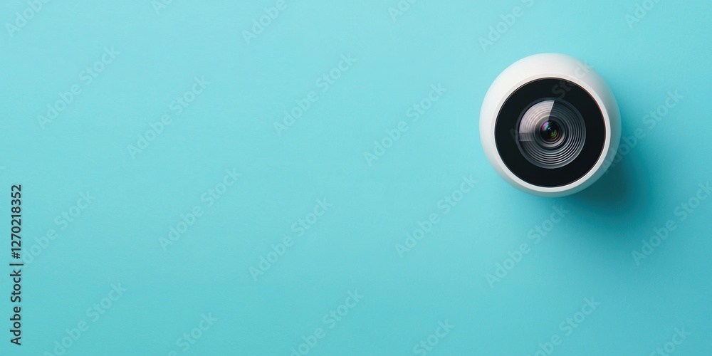 Real Estate Technology Concepts. Camera lens on a blue background showcasing modern technology. Real Estate Technology Concepts. Camera lens on a blue background showcasing modern technology.