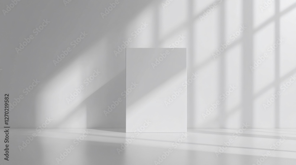 Blank poster mockup, sunlight, studio, minimal design, presentation Blank poster mockup, sunlight, studio, minimal design, presentation