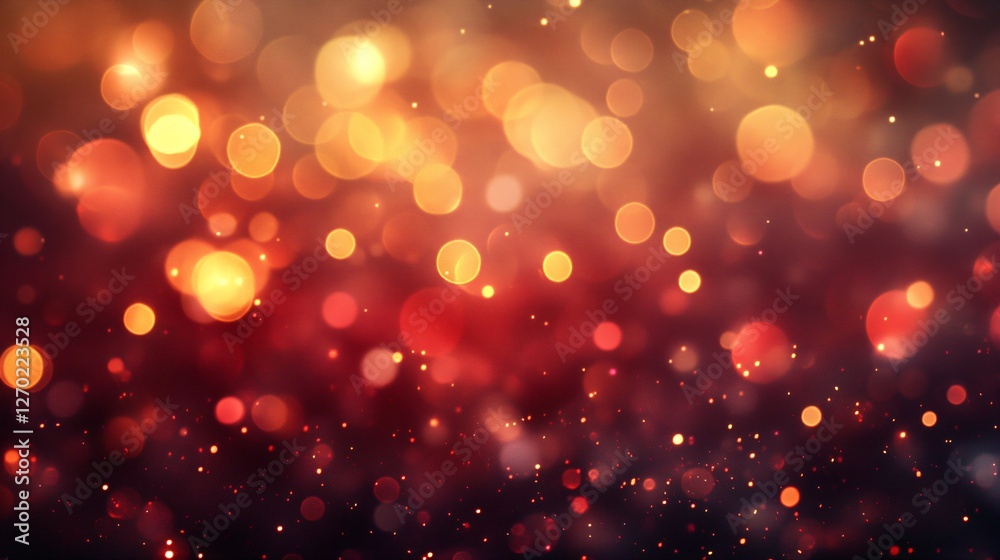 Christmas-Themed Red and Gold Bokeh Lights Background Christmas-Themed Red and Gold Bokeh Lights Background