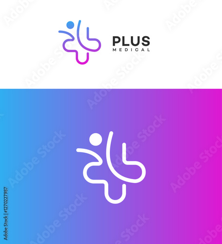 Plus Medical Logo Design Healthcare, Wellness, People, Cross, Symbol