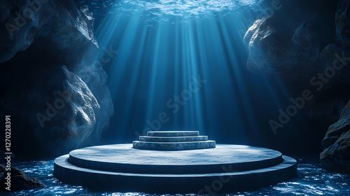 Wallpaper Mural Mysterious Underwater Platform Illuminated in the Deep Sea Torontodigital.ca