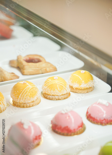 A Colorful Dooms Cake on The Display Chiller