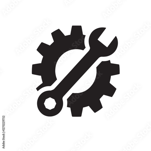 Gear and wrench icon. (1)