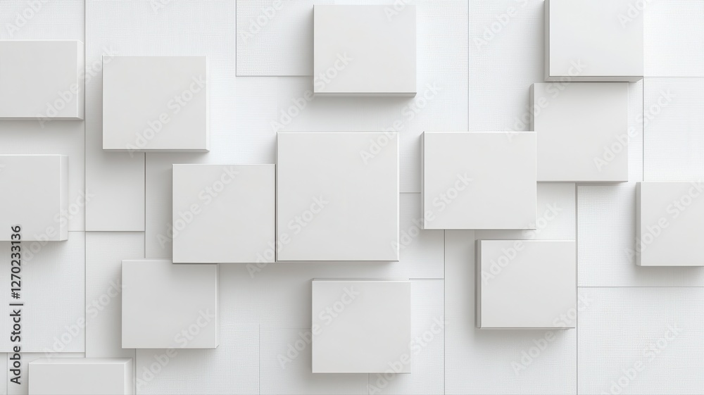 Abstract white geometric square pattern background with 3D effect for modern design concepts. Abstract white geometric square pattern background with 3D effect for modern design concepts.