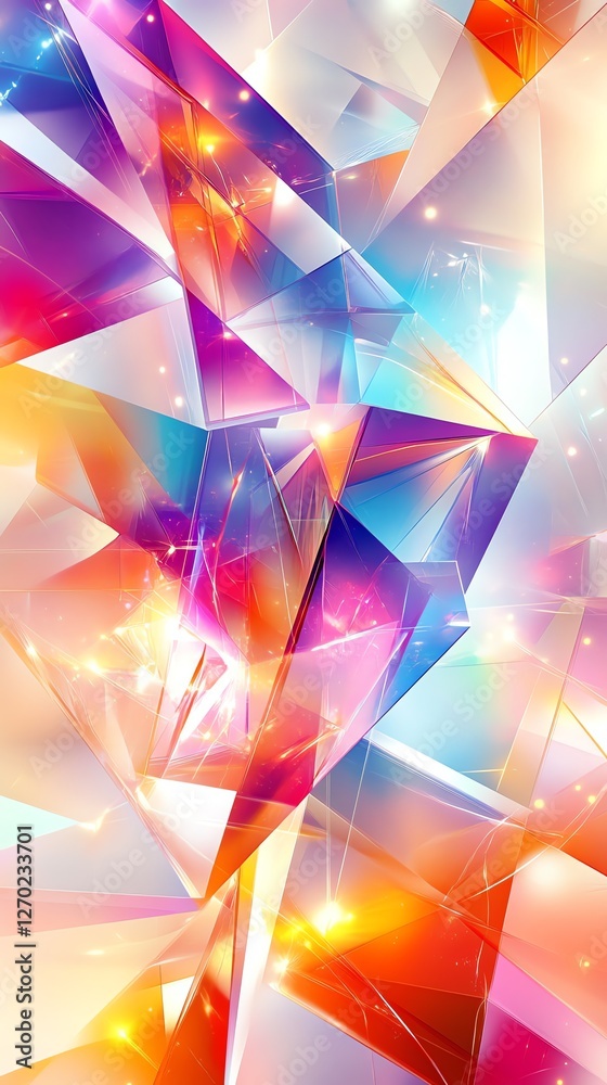 Vibrant Crystal Fractals: A Dazzling Abstract Composition Vibrant Crystal Fractals: A Dazzling Abstract Composition