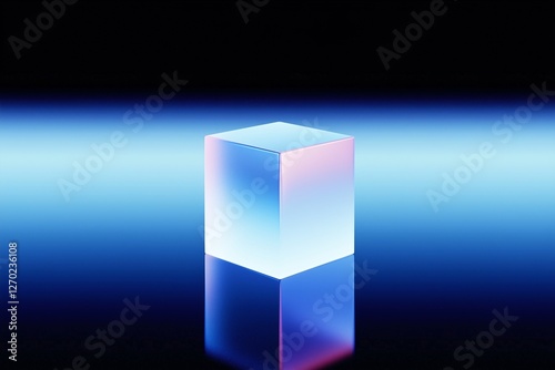Square on a blue background, minimalist, abstract design