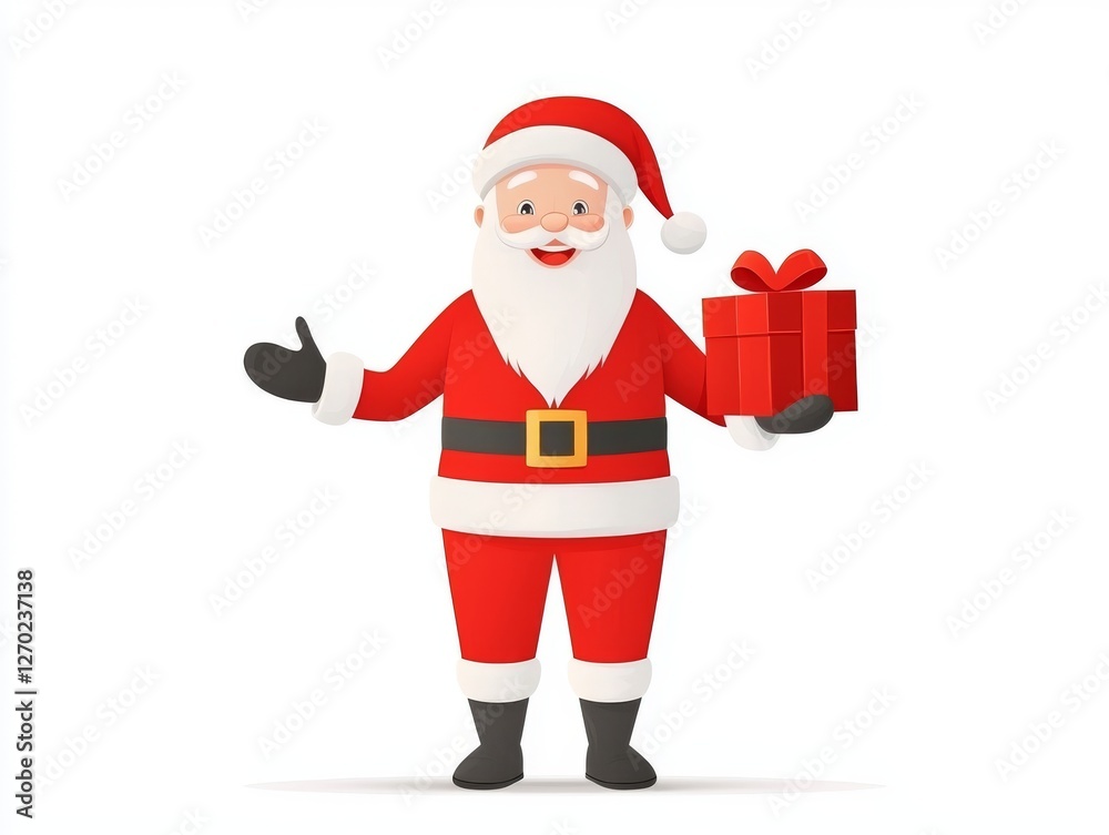 Jolly santa claus delivering christmas gifts, a festive holiday scene Jolly santa claus delivering christmas gifts, a festive holiday scene