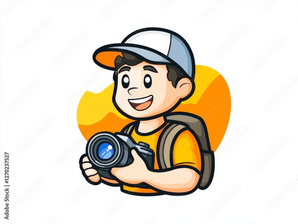 Smiling photographer captures the moment, a portrait of passion and skill in photography Smiling photographer captures the moment, a portrait of passion and skill in photography