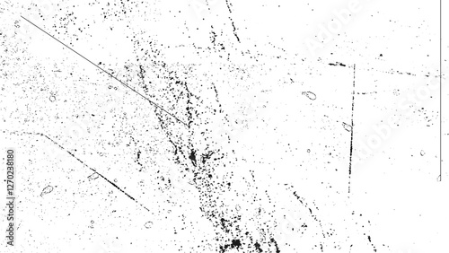 Black and white grunge urban texture vector with copy space. Abstract illustration surface dust and rough dirty wall background with empty template. Distress or dirt and damage effect