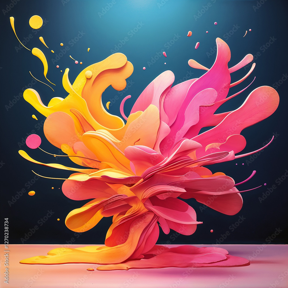 Fototapeta premium Abstract glow illustration Background with yellow and pink color combination