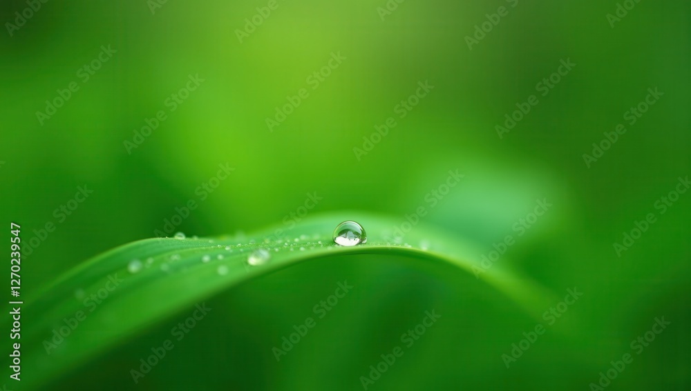 Fresh Green Leaves with Dewdrops Captured in Natural Focus Fresh Green Leaves with Dewdrops Captured in Natural Focus