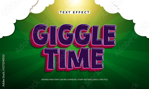 giggle time editable text effect with a sweet and play text style