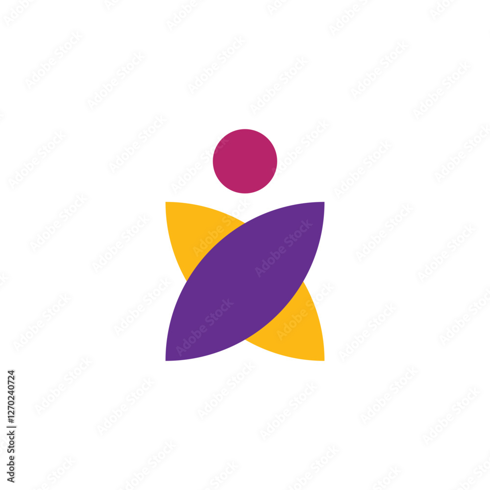 Two people hugging icon logo. The simple logo of flowers and circles resembles people embracing. Two people hugging icon logo. The simple logo of flowers and circles resembles people embracing.