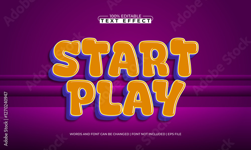 start play editable text effect with a game and play text style