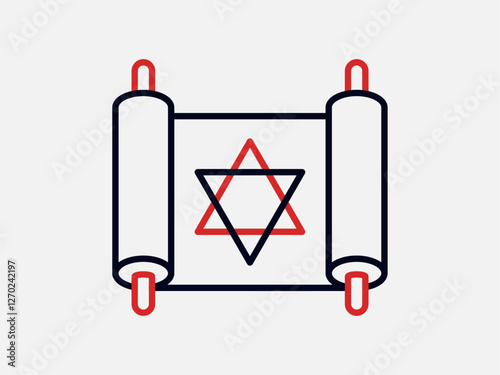 Torah icon. Religion icon. Outline icon concept. Religion symbols related vector line icons.