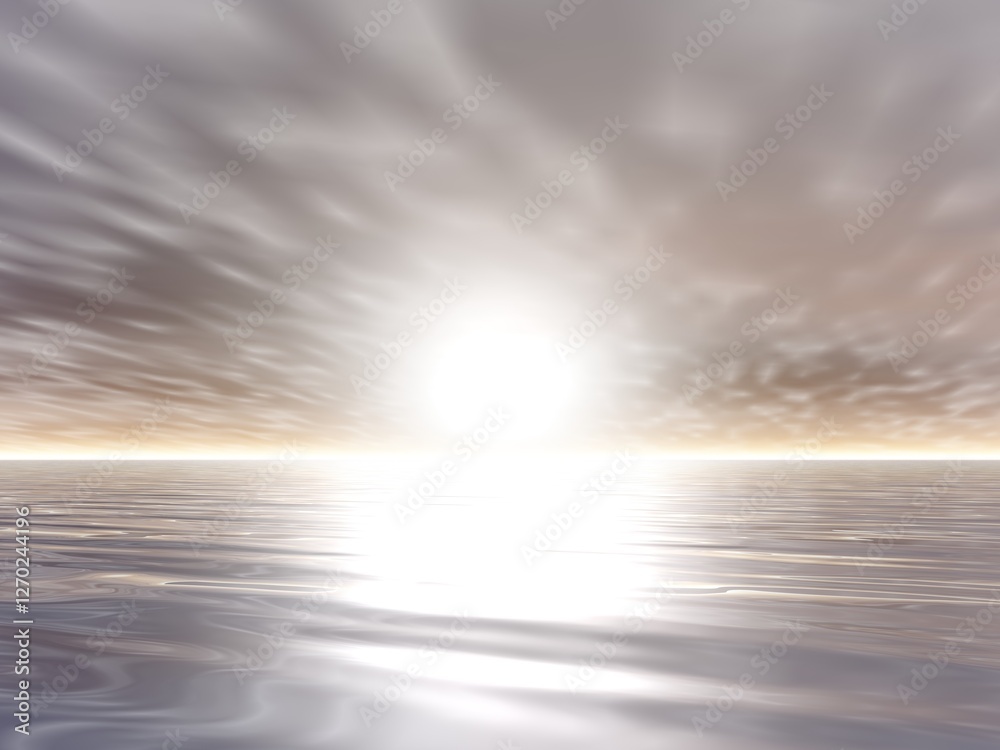 Obraz premium 幻想的な日の出と海