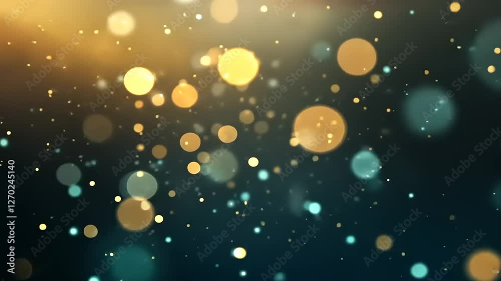 Abstract background with shimmering bokeh lights in warm and cool tones, creating a festive atmosphere