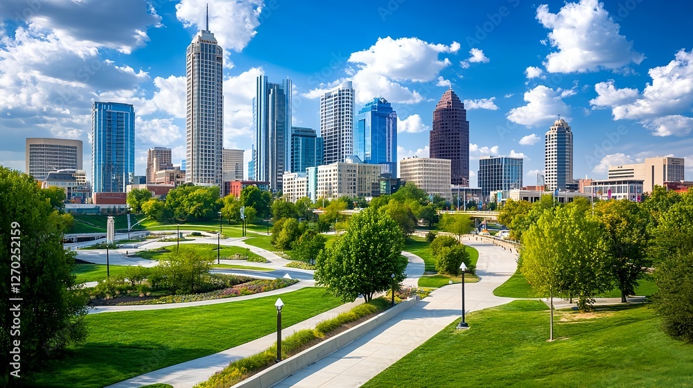 Obraz premium Nashville Skyline & Urban Park Panorama - Urban landscapes